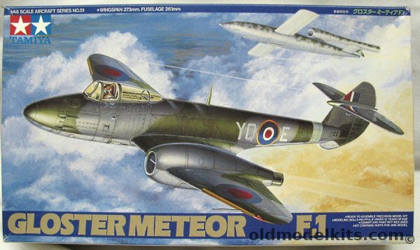 Tamiya 1/48 Glostor Meteor F.1 - Prototype No. 1 or RAF 616th Sq, 61051-2400 plastic model kit